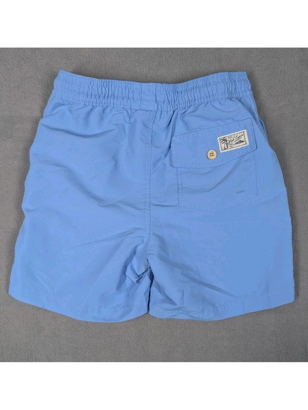 Polo Ralph Lauren Boys M 10 12 Blue Yellow Pony Swim Trunks Mesh Lined Beachwear